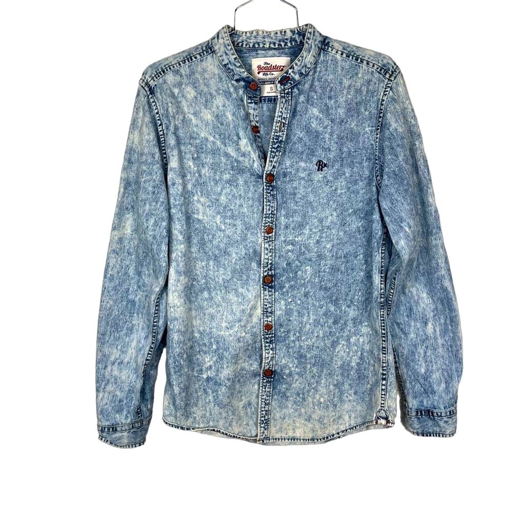 ROADSTER | Faded Denim Button Down Men's Shirt Blue‎ S